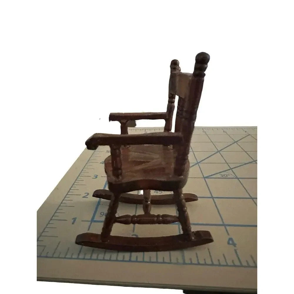 Wood Brown Victorian Rocking Chair Dollhouse Miniature 1:12 Living Room